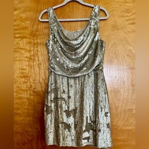 Parker Silver Sequined Dress